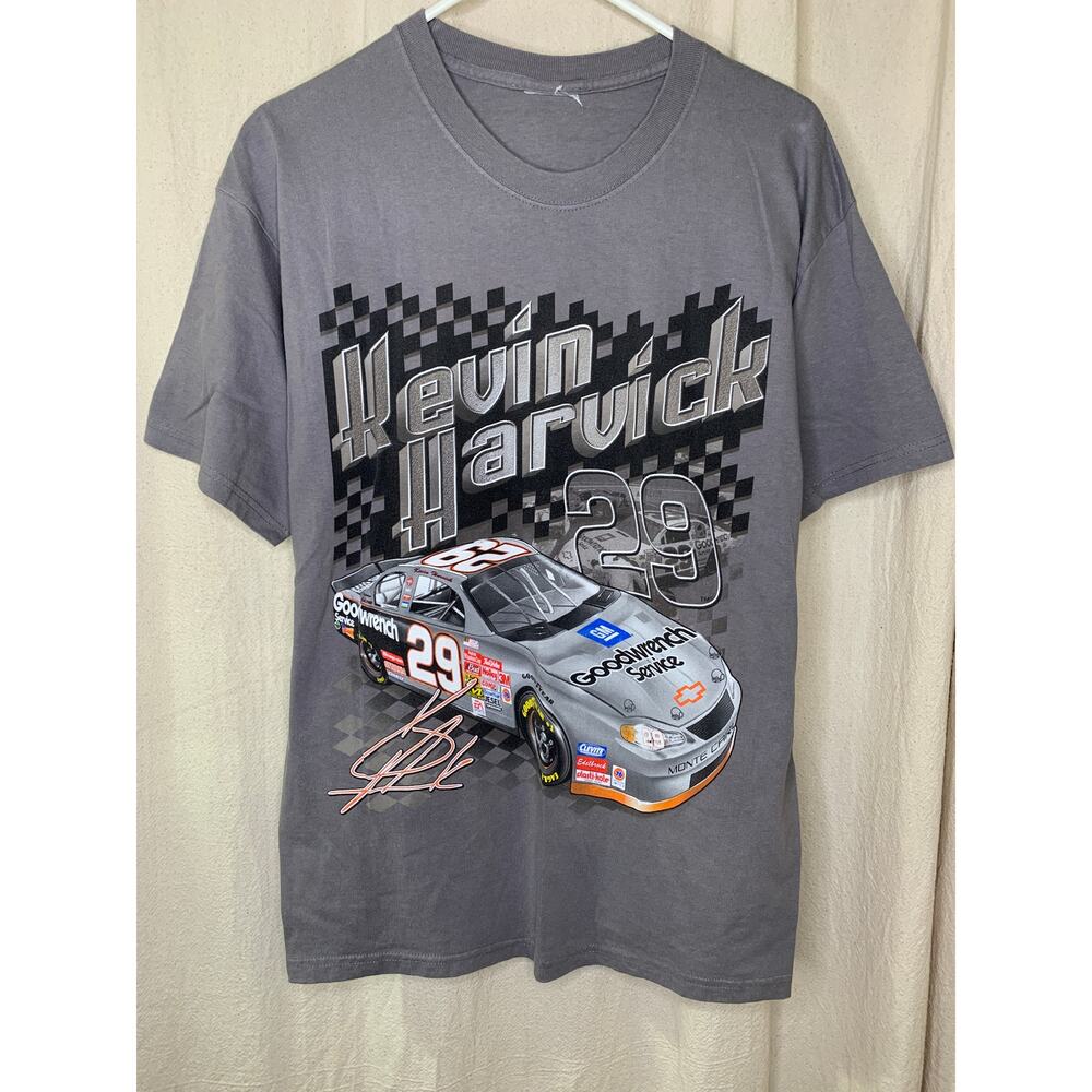 2000s Kevin Harvick NASCAR Racing Motor Sports All Over Print Graphic Shirt L